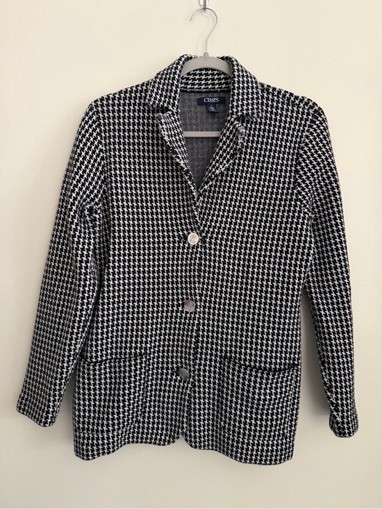 Chaps Jackets & Blazers - CHAPS Houndstooth 3 Button Casual Blazer  Jacket Women's Size Medium Black/White